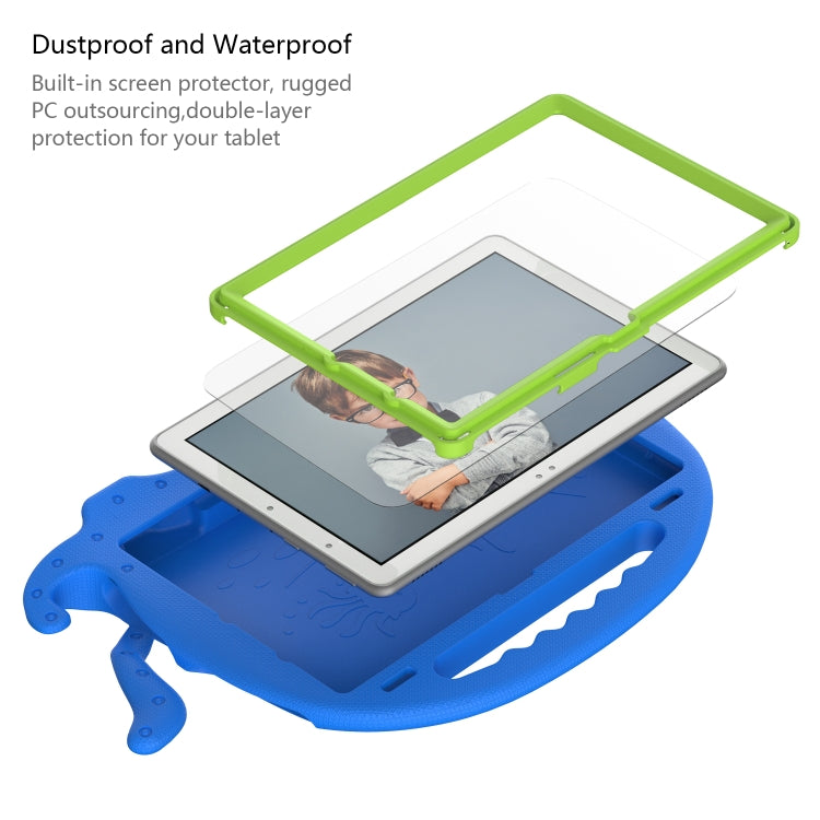 For Amazon Kindle Fire HD10 2021 Octopus Style EVA + PC Tablet Case with Strap(Blue)