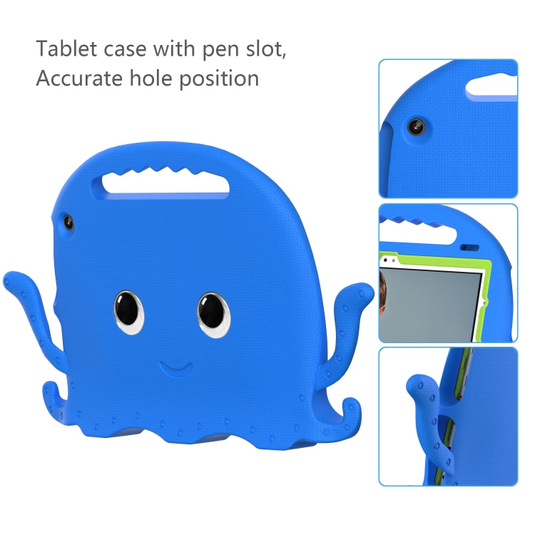 For Amazon Kindle Fire HD10 2021 Octopus Style EVA + PC Tablet Case with Strap(Blue)