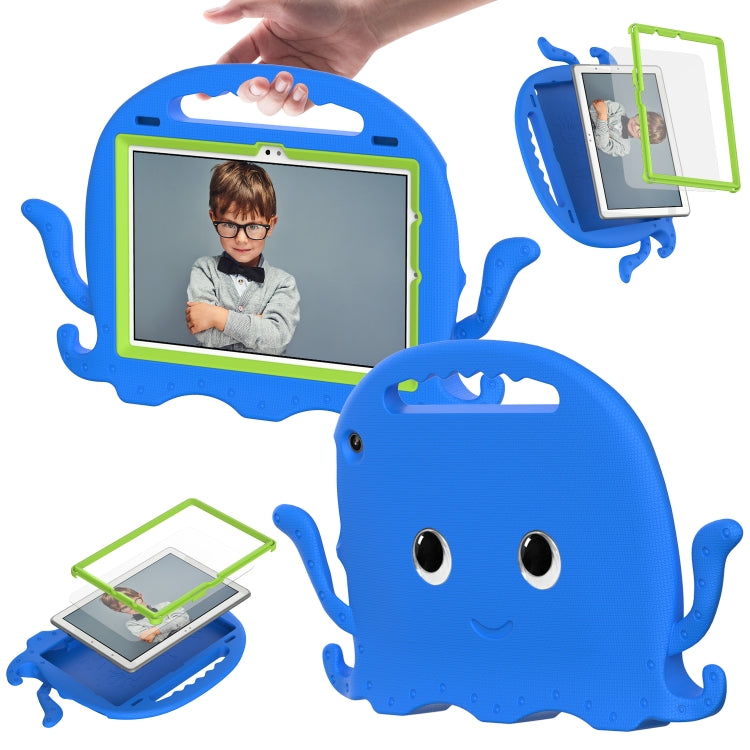 For Amazon Kindle Fire HD10 2021 Octopus Style EVA + PC Tablet Case with Strap(Blue)