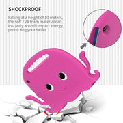 For Amazon Kindle Fire HD10 2021 Octopus Style EVA + PC Tablet Case with Strap(RoseRed)