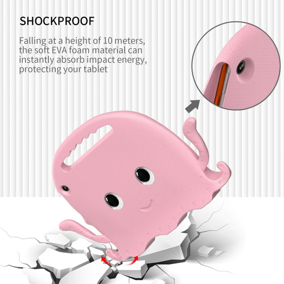 For Amazon Kindle Fire HD10 2021 Octopus Style EVA + PC Tablet Case with Strap(Pink)