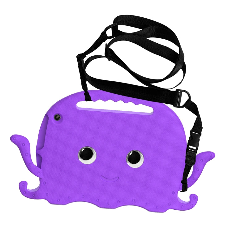 For Amazon Kindle Fire HD10 2021 Octopus Style EVA + PC Tablet Case with Strap(Purple)