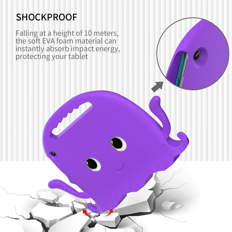 For Amazon Kindle Fire HD10 2021 Octopus Style EVA + PC Tablet Case with Strap(Purple)