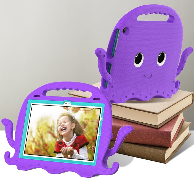 For Amazon Kindle Fire HD10 2021 Octopus Style EVA + PC Tablet Case with Strap(Purple)