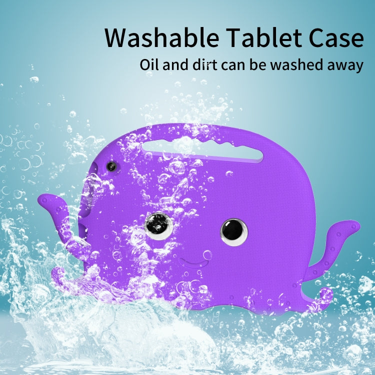 For Amazon Kindle Fire HD10 2021 Octopus Style EVA + PC Tablet Case with Strap(Purple)
