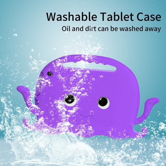 For Amazon Kindle Fire HD10 2021 Octopus Style EVA + PC Tablet Case with Strap(Purple)