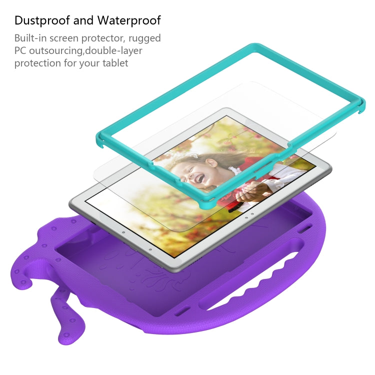 For Amazon Kindle Fire HD10 2021 Octopus Style EVA + PC Tablet Case with Strap(Purple)
