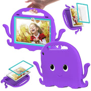 For Amazon Kindle Fire HD10 2021 Octopus Style EVA + PC Tablet Case with Strap(Purple)