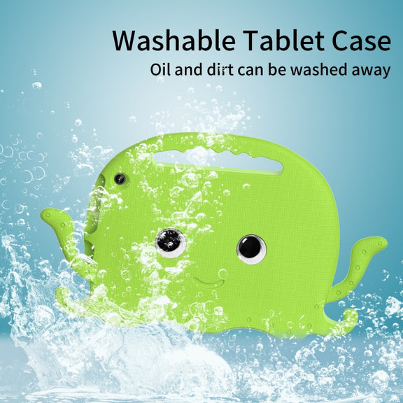 For Amazon Kindle Fire HD10 2021 Octopus Style EVA + PC Tablet Case with Strap(Grass Green)