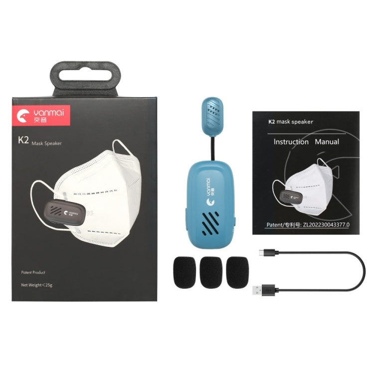 Yanmai K2 Portable Mini Wireless Bluetooth Lapel Microphone(Blue)