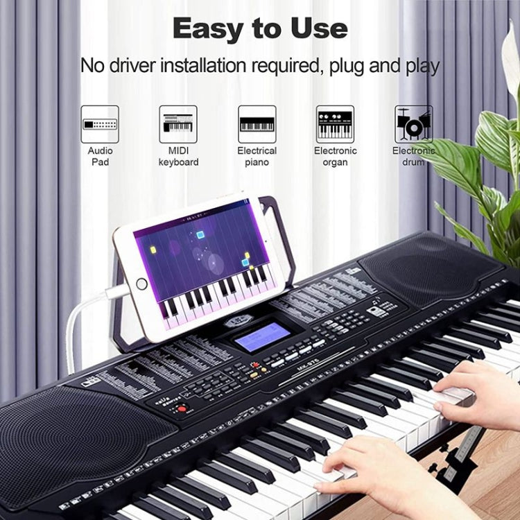 1m 8 Pin to USB + MIDI Electronic Music Instrument & OTG & Charging Multifunctional Cable Compatible with above iOS 10.3.2