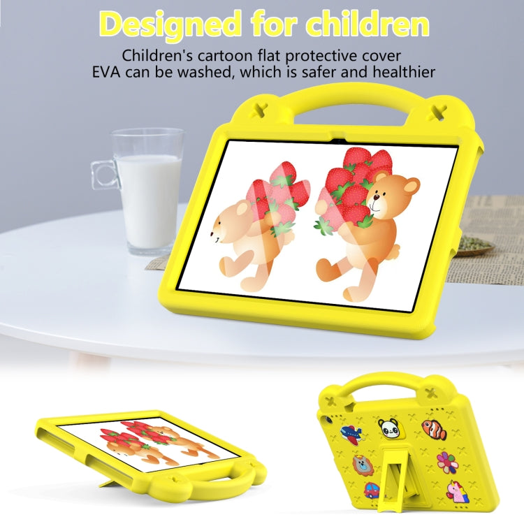For Amazon Fire HD 10 2021 Handle Kickstand Children EVA Shockproof PC Tablet Case(Yellow)