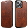 For iPhone 13 Suteni J05 Leather Magnetic Magsafe Phone Case(Khaki) - iPhone 13 Cases by Suteni | Online Shopping South Africa | PMC TechLife | Buy Now Pay Later Mobicred