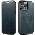 For iPhone 14 Suteni J05 Leather Magnetic Magsafe Phone Case(Blue) - iPhone 14 Cases by Suteni | Online Shopping South Africa | PMC TechLife | Buy Now Pay Later Mobicred