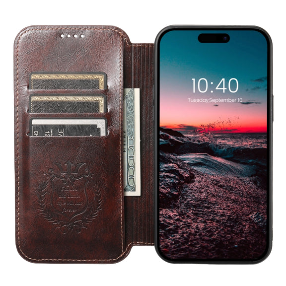 For iPhone 14 Plus Suteni J05 Leather Magnetic Magsafe Phone Case(Brown)
