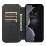 For iPhone 12 Pro Max Suteni J06 Retro Matte Litchi Texture Leather Magnetic Magsafe Phone Case(Black)