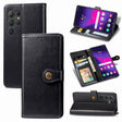For Samsung Galaxy S25+ 5G Retro Solid Color Buckle Leather Phone Case(Black) - Galaxy S25+ 5G Cases by PMC Jewellery | Online Shopping South Africa | PMC Jewellery | Buy Now Pay Later Mobicred