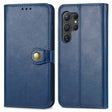 For Samsung Galaxy S25+ 5G Retro Solid Color Buckle Leather Phone Case(Blue) - Galaxy S25+ 5G Cases by PMC Jewellery | Online Shopping South Africa | PMC Jewellery | Buy Now Pay Later Mobicred
