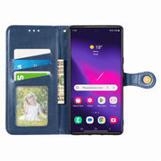 For Samsung Galaxy S25+ 5G Retro Solid Color Buckle Leather Phone Case(Blue)