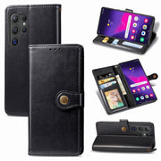 For Samsung Galaxy S25 5G Retro Solid Color Buckle Leather Phone Case(Black)