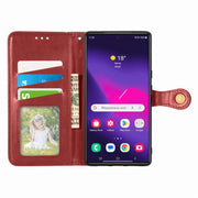 For Samsung Galaxy S25 5G Retro Solid Color Buckle Leather Phone Case(Red)
