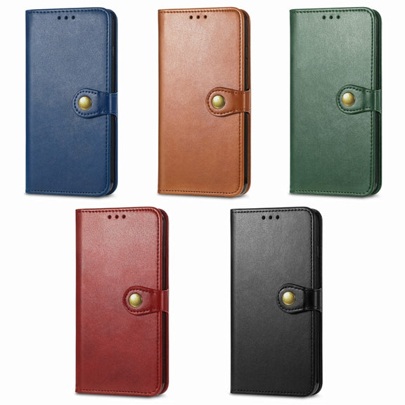 For Samsung Galaxy S25+ 5G Retro Solid Color Buckle Leather Phone Case(Green)