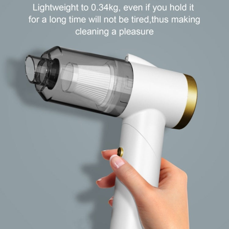 Q8 LED Light Wireless Portable Handheld Car Foldable 9000Pa Suction Vacuum Cleaner(Green)