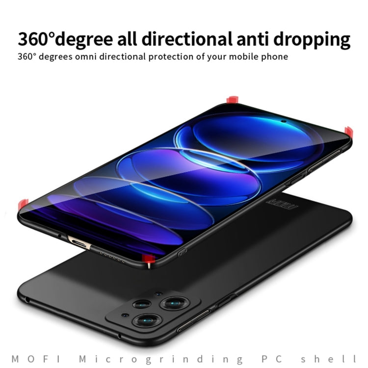 For Xiaomi Redmi Note 12S MOFI Micro-Frosted PC Ultra-thin Hard Phone Case(Black)