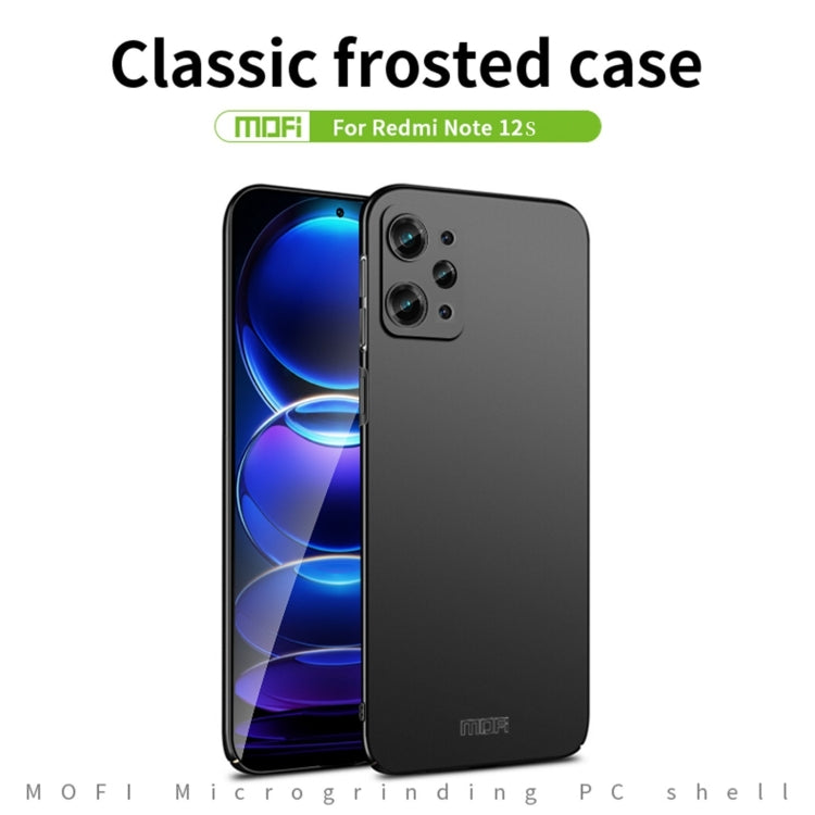 For Xiaomi Redmi Note 12S MOFI Micro-Frosted PC Ultra-thin Hard Phone Case(Blue)