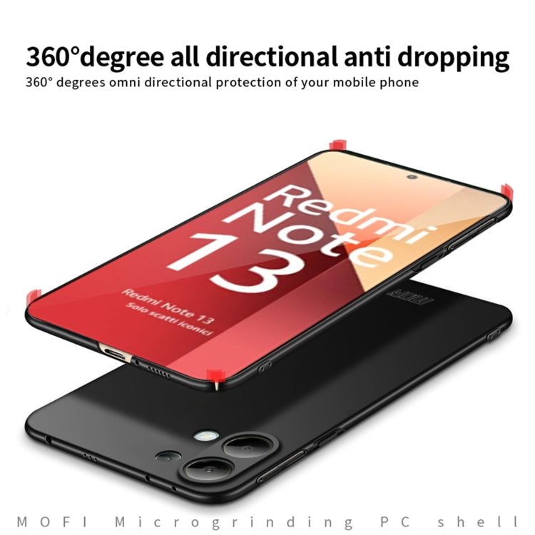 For Xiaomi Redmi Note 13 4G MOFI Micro-Frosted PC Ultra-thin Hard Phone Case(Black)