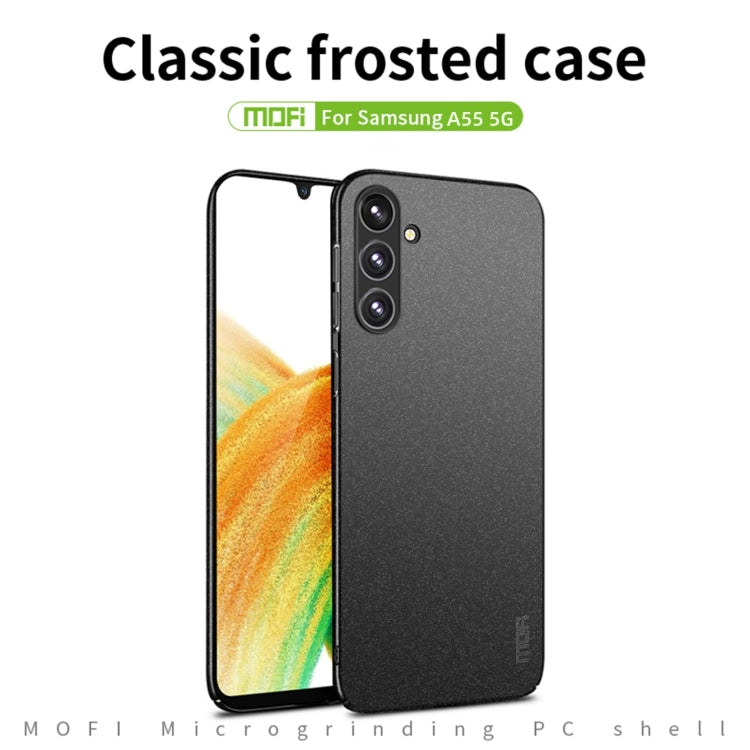 For Samsung Galaxy A55 5G MOFI Fandun Series Frosted PC Ultra-thin All-inclusive Phone Case(Gray)