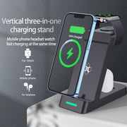 B20 18W 3 in 1 Wireless Charger Stand Charger Dock for iPhone Apple Watch Series(Black)