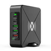 PD-75 Desktop PD Type-C USB QC 3.0 Fast Mobile Phone Charging Station Multifunctional Wireless Charger(EU Plug)