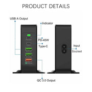 PD-75 Desktop PD Type-C USB QC 3.0 Fast Mobile Phone Charging Station Multifunctional Wireless Charger(US Plug)
