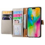 For iPhone 16 Plus Love Zipper Lanyard Leather Phone Case(Gray)