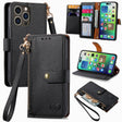 For iPhone 16 Pro Max Love Zipper Lanyard Leather Phone Case(Black) - iPhone 16 Pro Max Cases by PMC TechLife | Online Shopping South Africa | PMC TechLife | Buy Now Pay Later Mobicred
