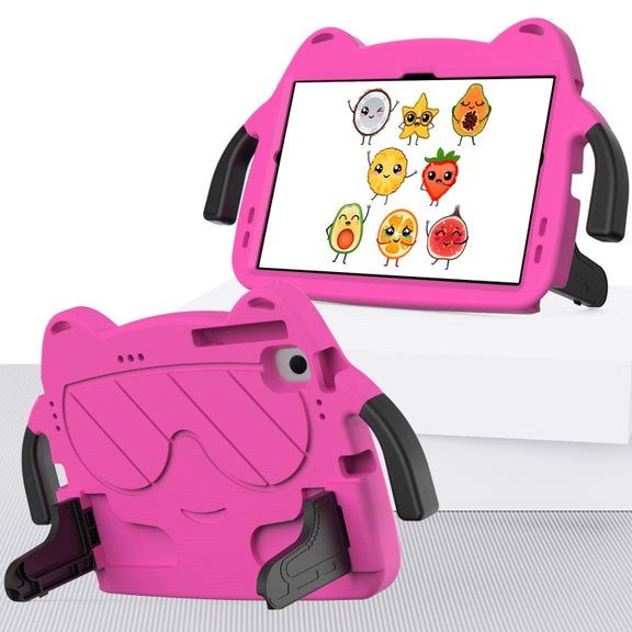 For Lenovo Tab M10 Plus TB-125 2022 Ice Baby EVA Shockproof Hard PC Tablet Case(Rose Red+Black)