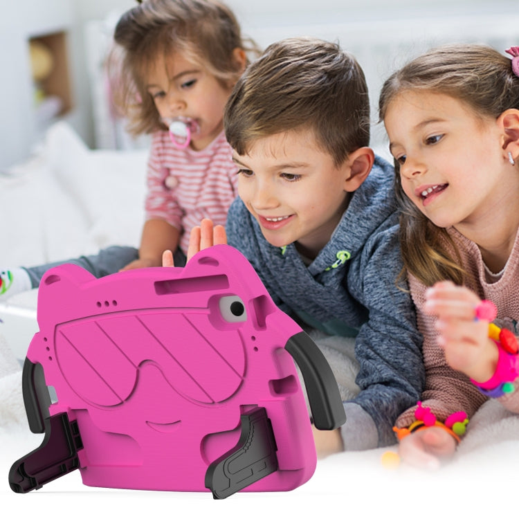 For Lenovo Tab M10 Plus TB-125 2022 Ice Baby EVA Shockproof Hard PC Tablet Case(Rose Red+Black)