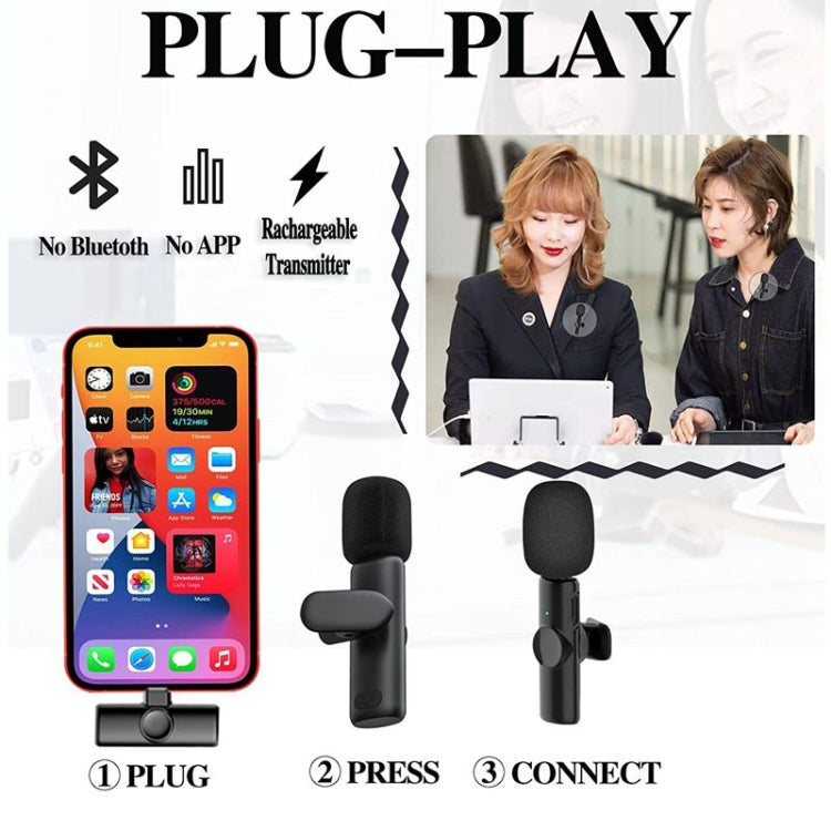 Bluetooth  Mini Microphone Wireless Lavalier Noise Reduction Microphone for iPhone / iPad, with 8 Pin Receiver & Single Microphone