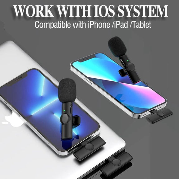 Bluetooth  Mini Microphone Wireless Lavalier Noise Reduction Microphone for iPhone / iPad, with 8 Pin Receiver & Single Microphone