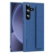 For Samsung Galaxy S25 5G Skin Elastic Wrist Grip Back Cover Phone Case(Navy Blue)