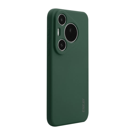 For Huawei Pura 70 Pro / 70 Pro+ ENKAY Hat-Prince Liquid Silicone Shockproof Protective Soft Case(Dark Green)