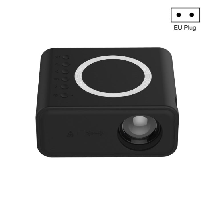 YT300 Home Multimedia Mini Remote Projector Support Mobile Phone(EU Plug Black)