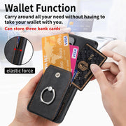 For Samsung Galaxy S25 Ultra 5G Retro Skin-feel Ring Card Wallet Phone Case(Black)