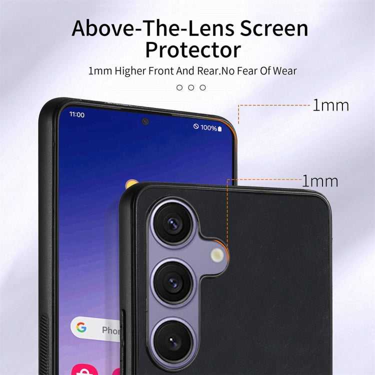 For Samsung Galaxy S25 Ultra 5G Retro Skin-feel Ring Card Wallet Phone Case(Black)