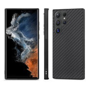 For Samsung Galaxy S25 Ultra 5G Carbon Fiber Texture Leather Back Cover Phone Case(Black)