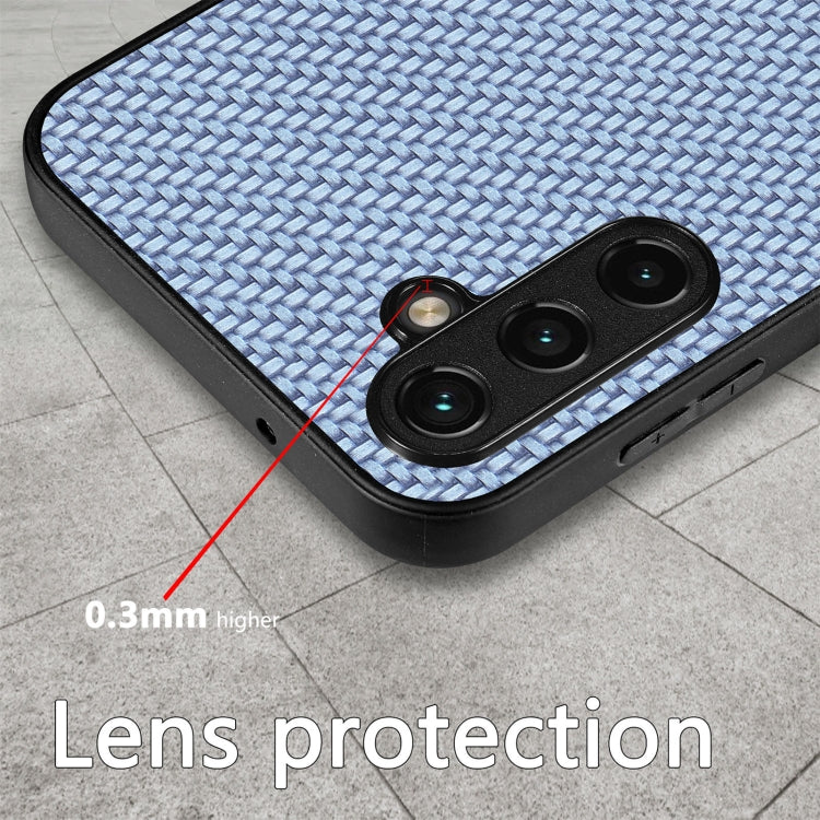 For Samsung Galaxy S25 Ultra 5G Carbon Fiber Texture Leather Back Cover Phone Case(Blue)