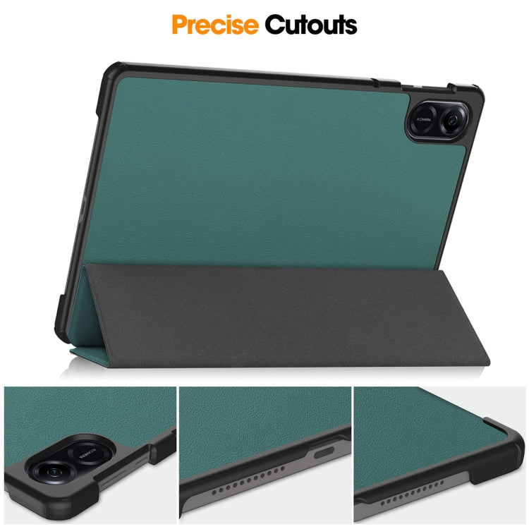For Honor Pad X8 Pro / X9 11.5 ENKAY Tri-fold Custer Texture Leather Smart Tablet Case(Black)