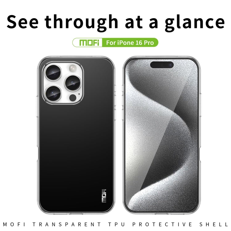 For iPhone 16 Pro MOFI Ming Series Ultra-thin TPU Phone Case(Transparent)