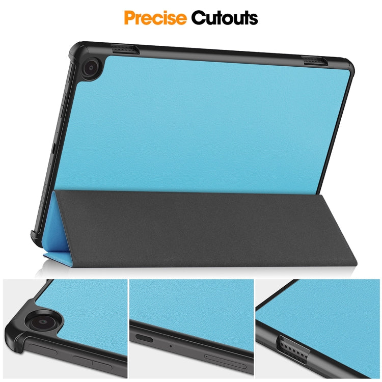 For Amazon Fire Max 11 ENKAY Tri-fold Custer Texture Leather Smart Tablet Case(Black)